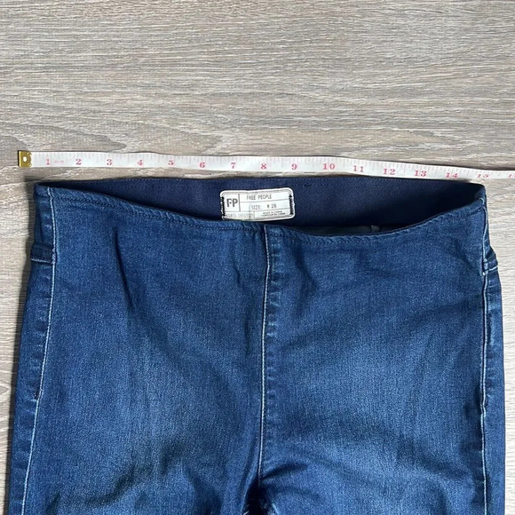 Free People Flare Penny Pull On Denim Jean in Rich Blue - Picture 5 of 13